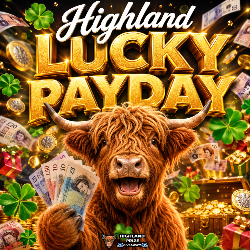 HIGHLAND LUCKY PAYDAY £2,500 END PRIZE + 25 X CASH INSTANT WINS