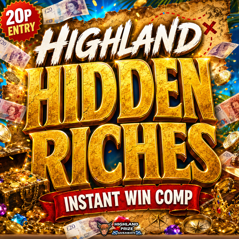 HIGHLAND HIDDEN RICHES £1,000 END PRIZE + 100 X INSTANT WINS