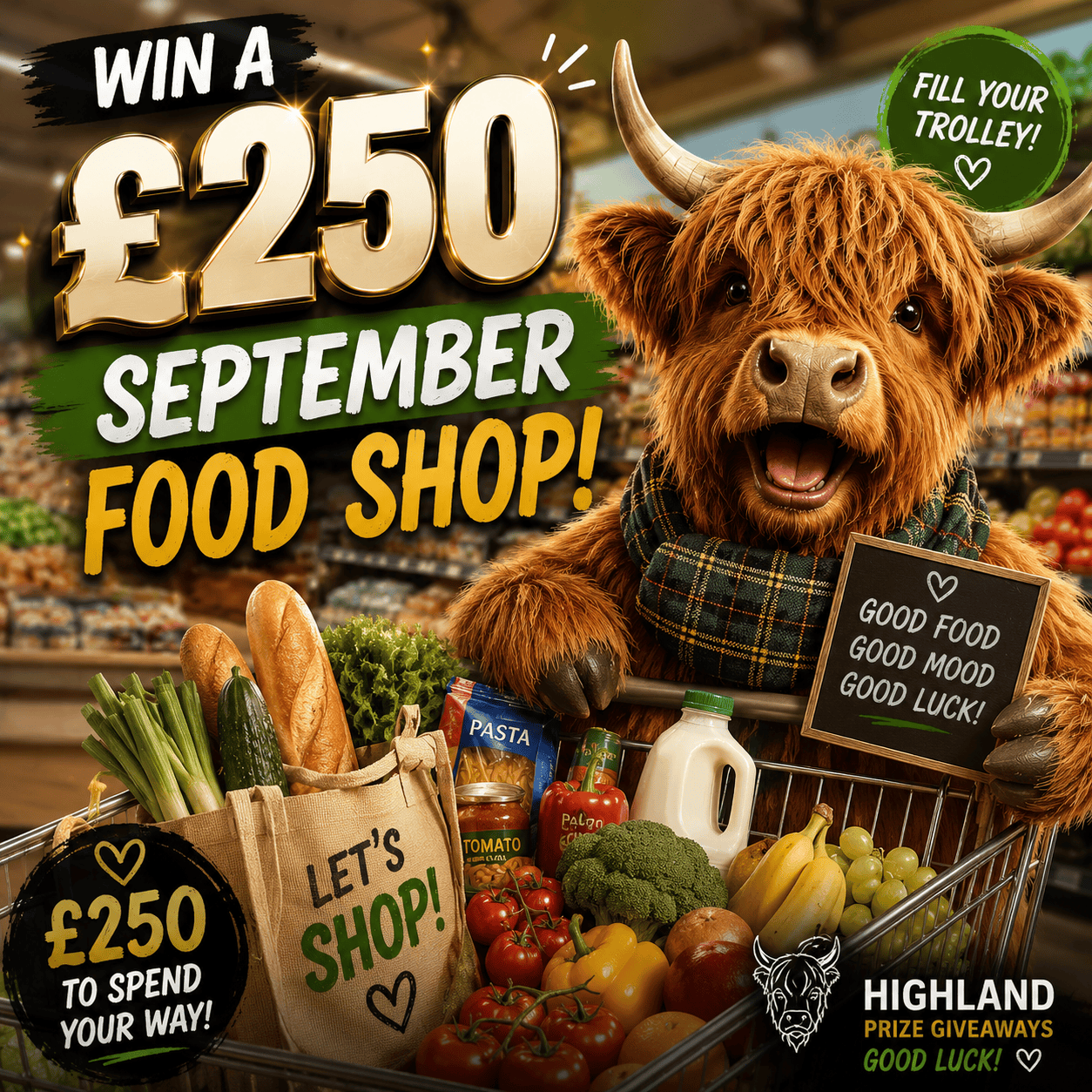 £250 SEPTEMBER FOOD SHOP FRIDAY 18TH SEPTEMBER