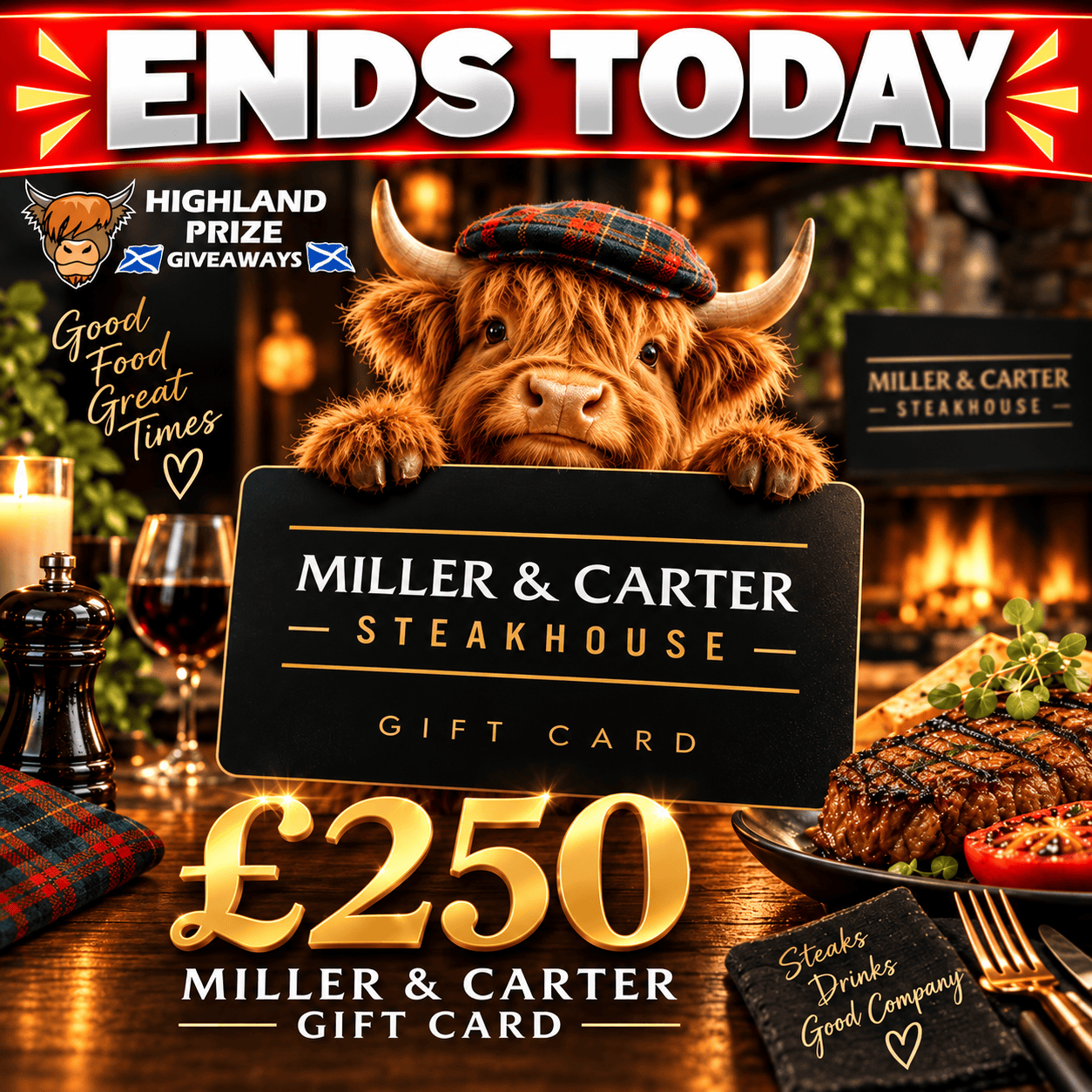 £250 MILLER & CARTER GIFT CARD